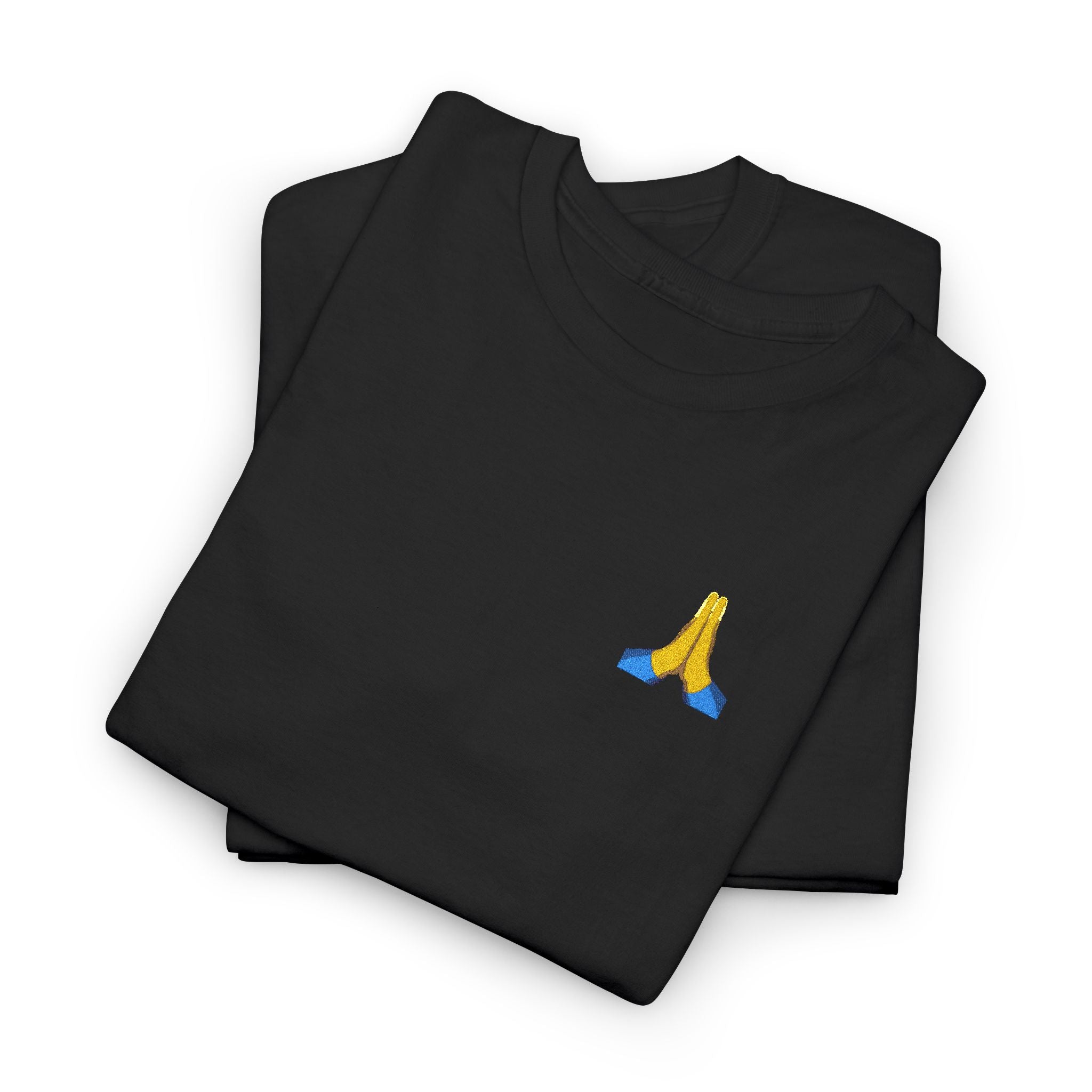 Minimalist Faith Streetwear Casual Graphic T-Shirt hands together Emoji
