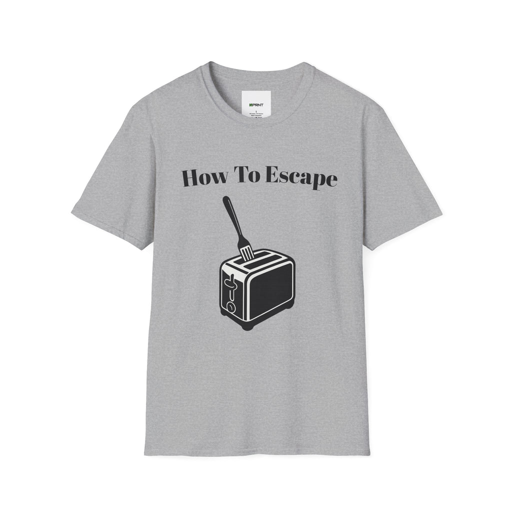 Funny Retro Fork in Toaster Shirt – Black and White Graphic Tee for Humor Lovers, Bold Minimalist Design