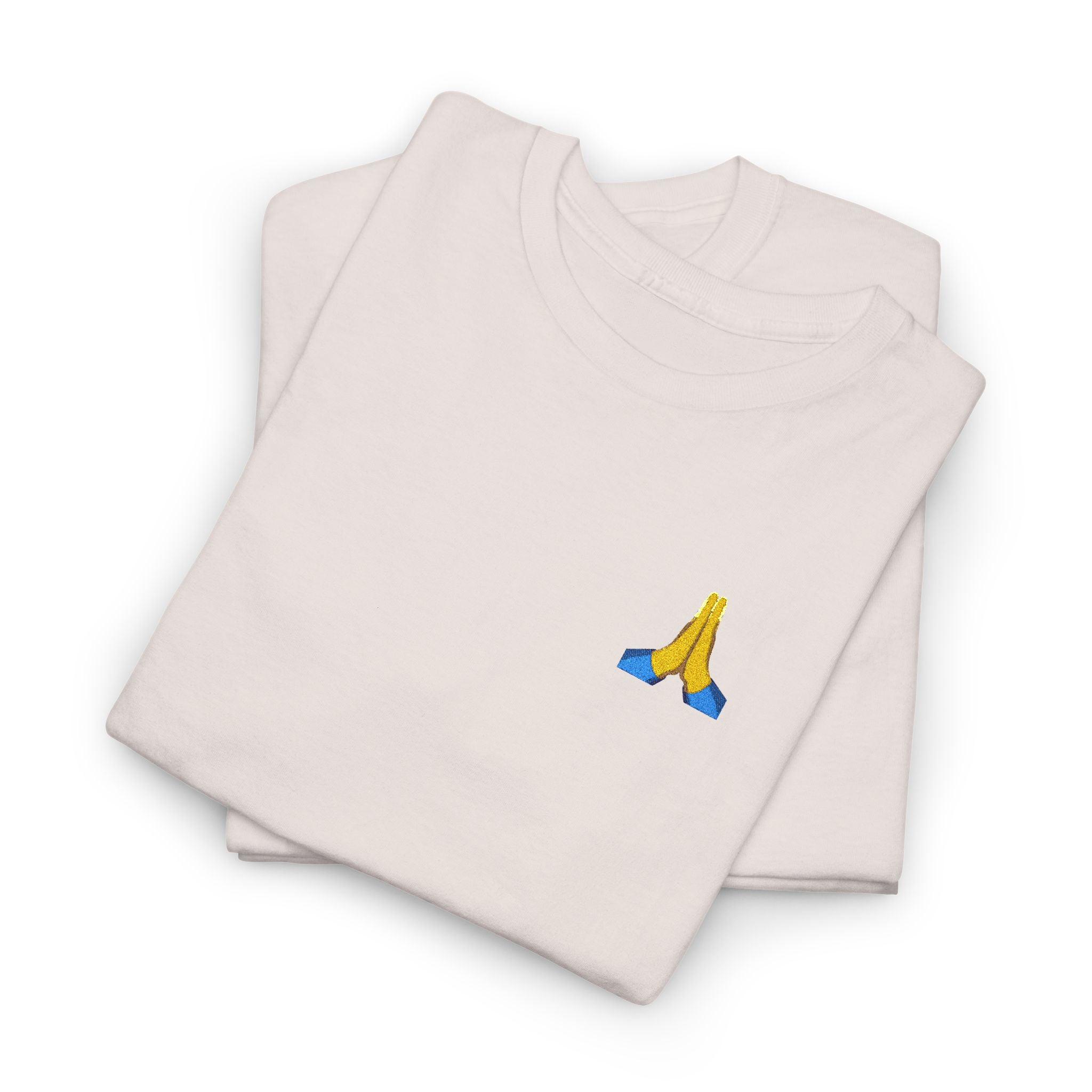 Minimalist Faith Streetwear Casual Graphic T-Shirt hands together Emoji