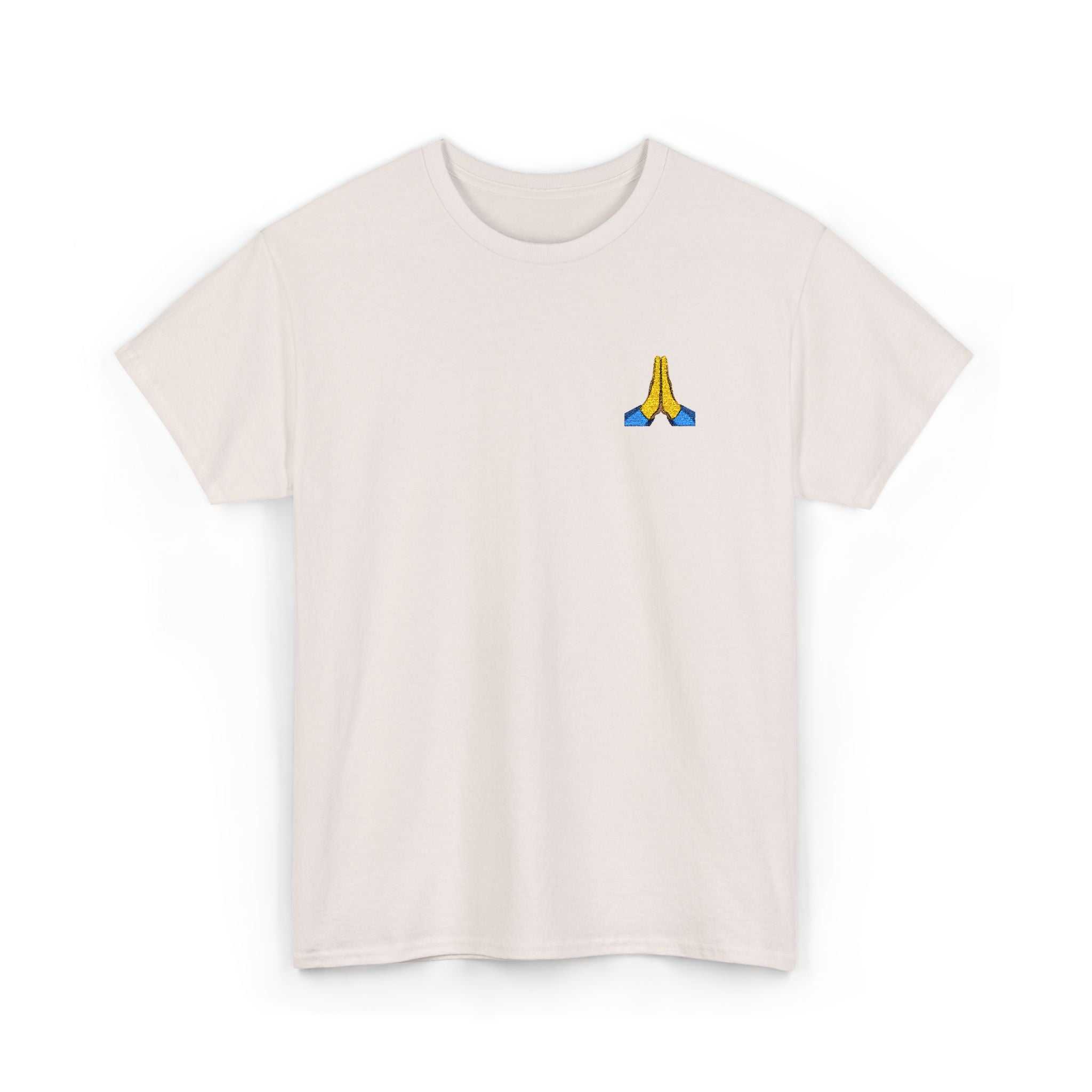 Minimalist Faith Streetwear Casual Graphic T-Shirt hands together Emoji