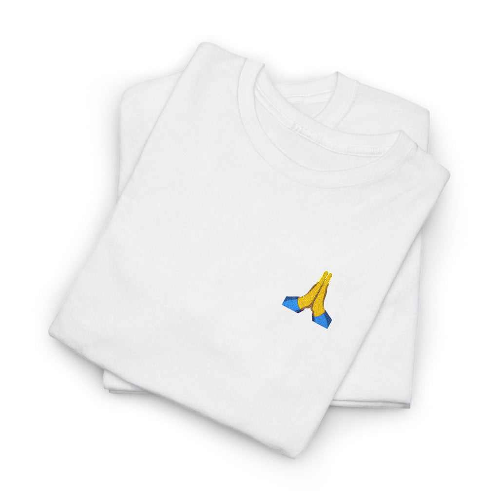 Minimalist Faith Streetwear Casual Graphic T-Shirt hands together Emoji