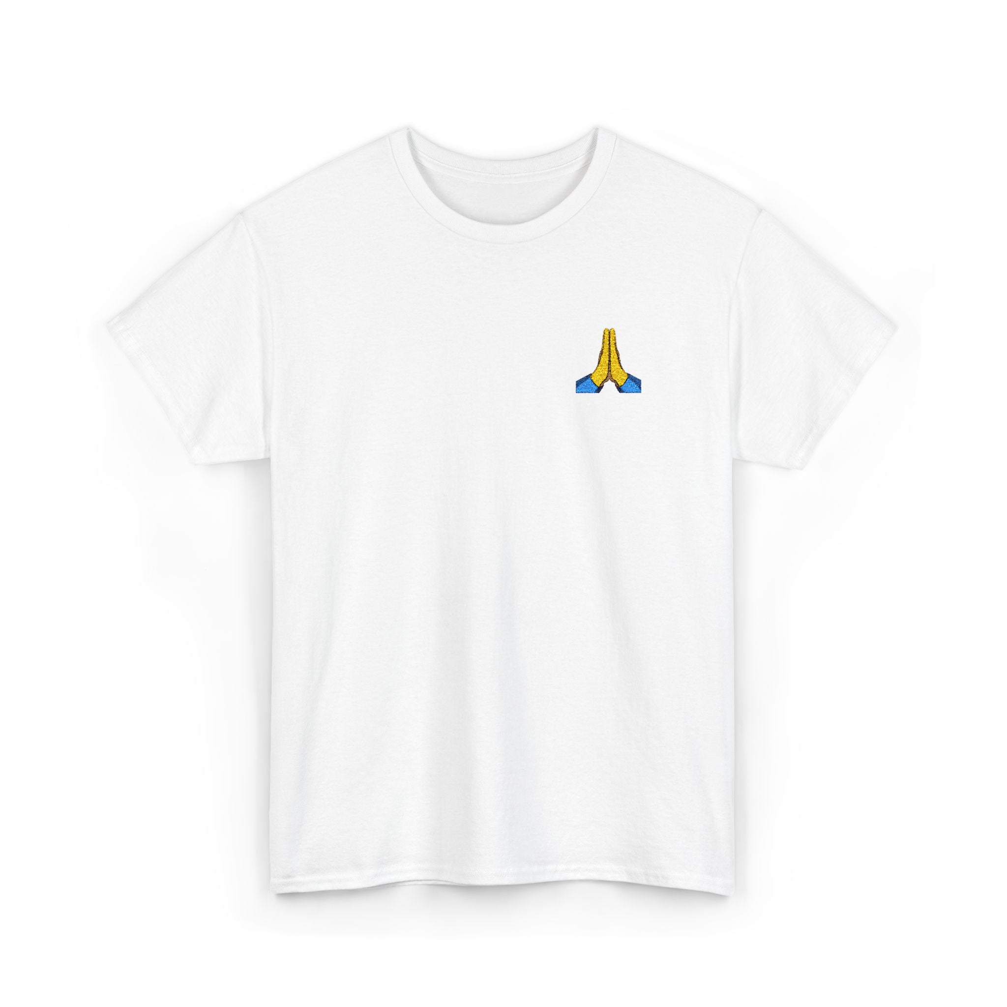Minimalist Faith Streetwear Casual Graphic T-Shirt hands together Emoji