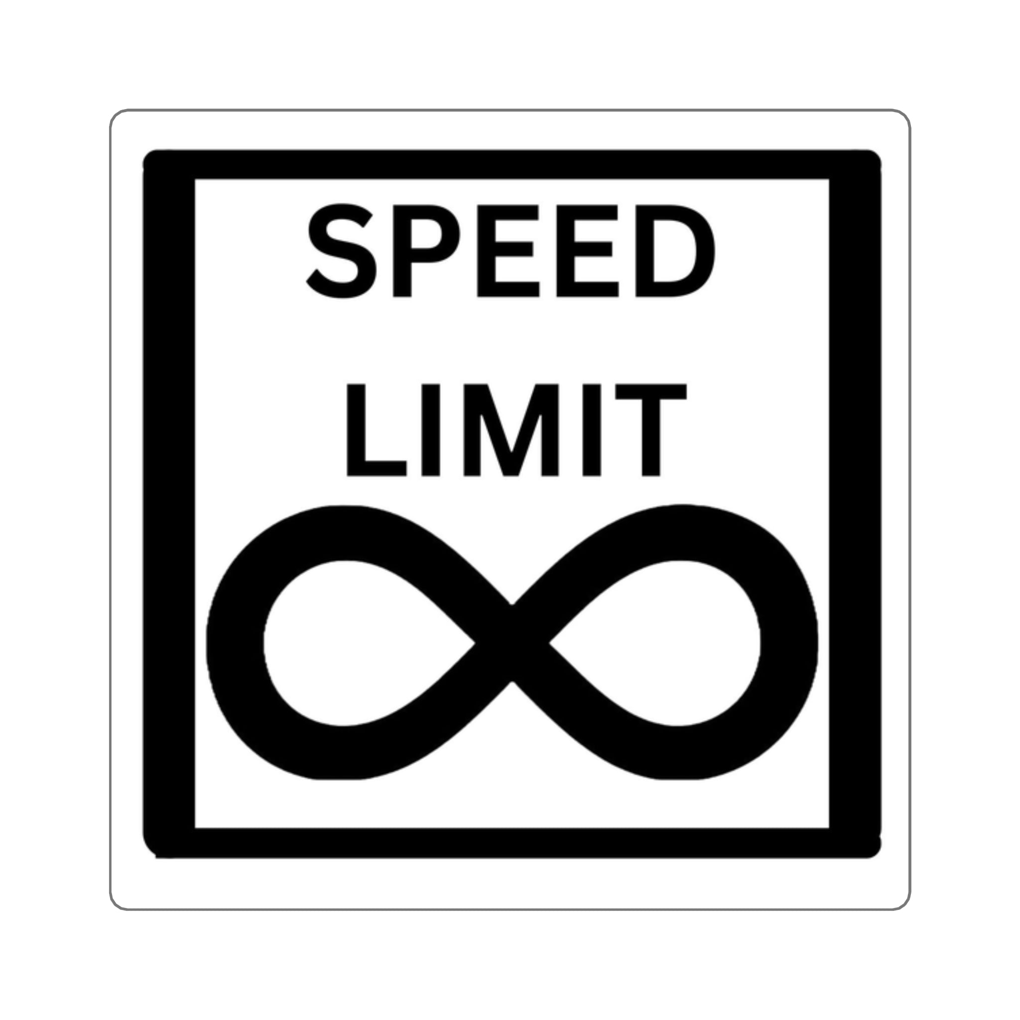Infinite Speed Limit Square Stickers