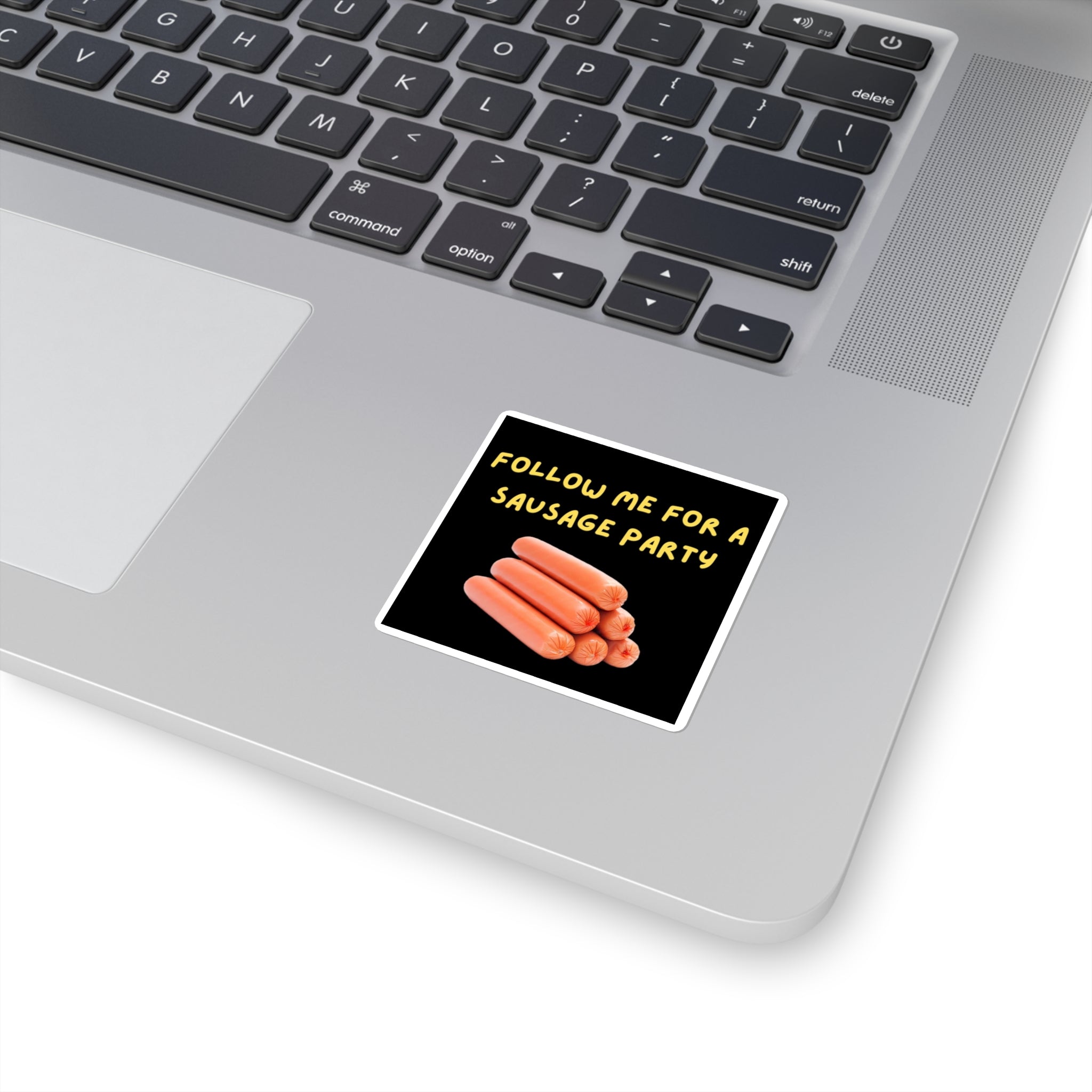 Follow Me For A Sausage Party: Square Stickers Funny