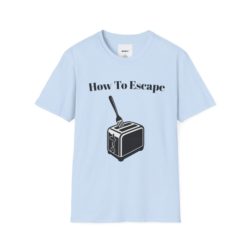 Funny Retro Fork in Toaster Shirt – Black and White Graphic Tee for Humor Lovers, Bold Minimalist Design